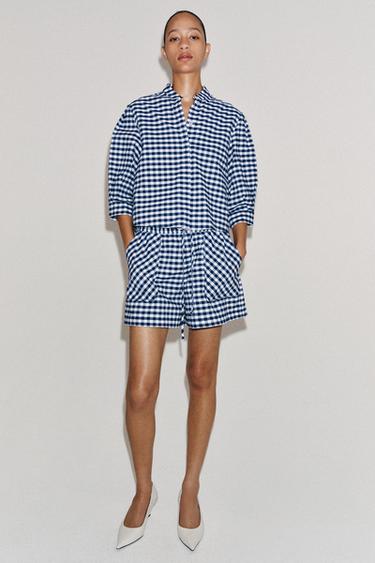 ENSEMBLE CHEMISE ET SHORT À CARREAUX ZW COLLECTION - 998 de Zara - Image 4