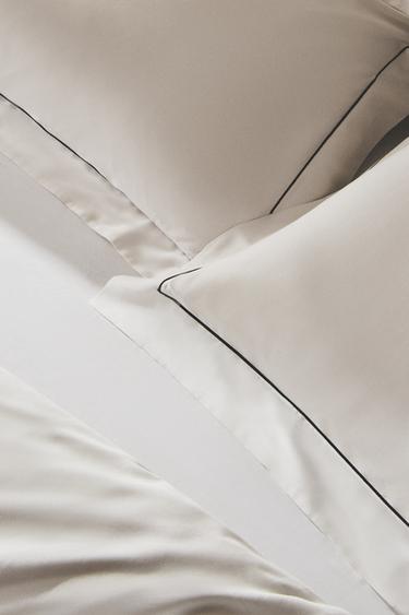 SATEEN PILLOWCASE WITH TRIM - Black by Zara - Image 5