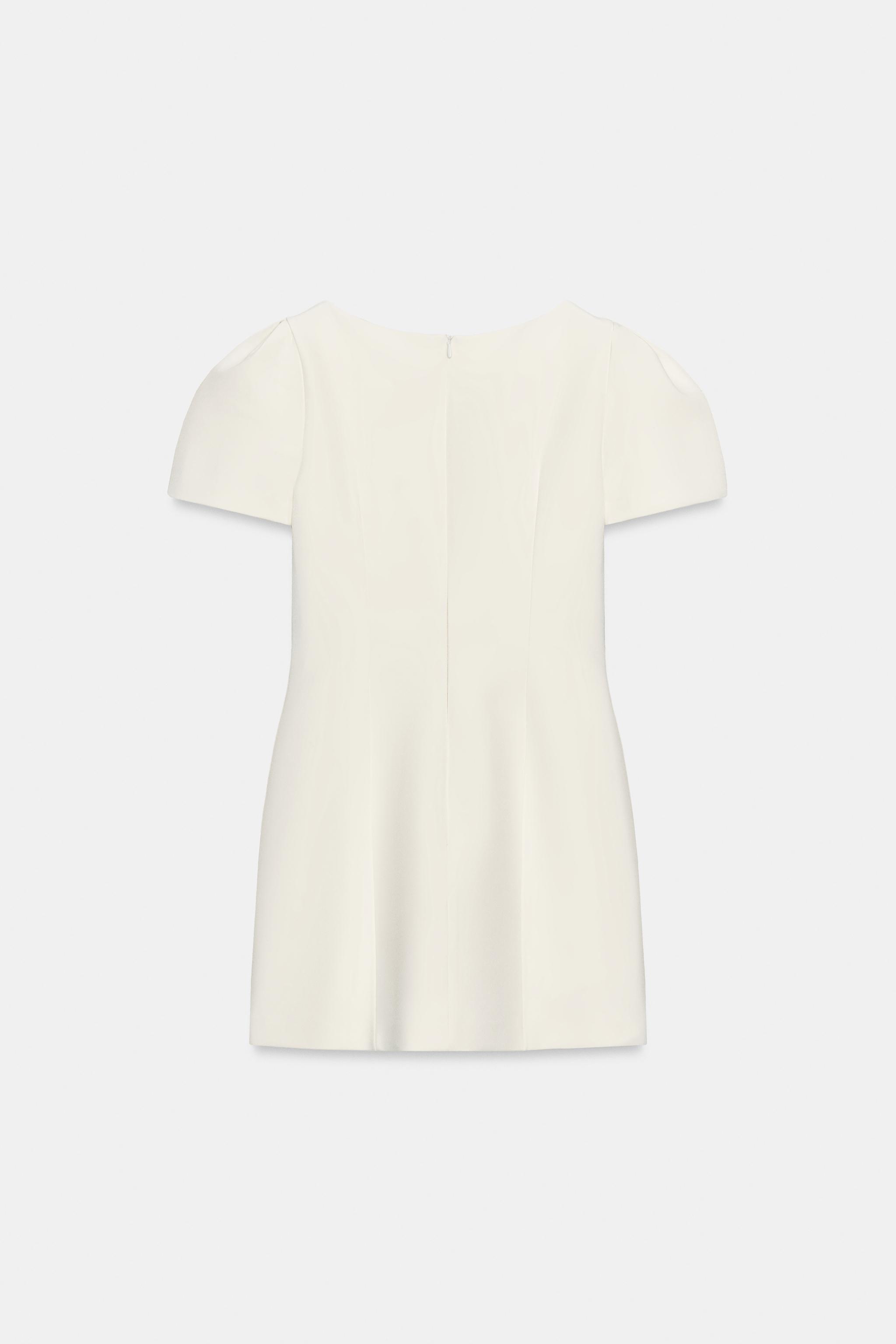 SHORT PLEATED POCKET DRESS - Oyster-white | ZARA United States