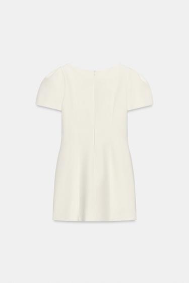 SHORT DRESS WITH PLEATS AND POCKETS - Oyster-white by Zara - Image 7