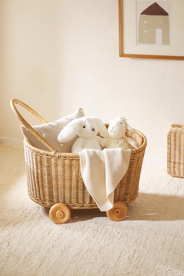 RATTAN TROLLEY WITH WHEELS - Light beige by Zara - Image 11