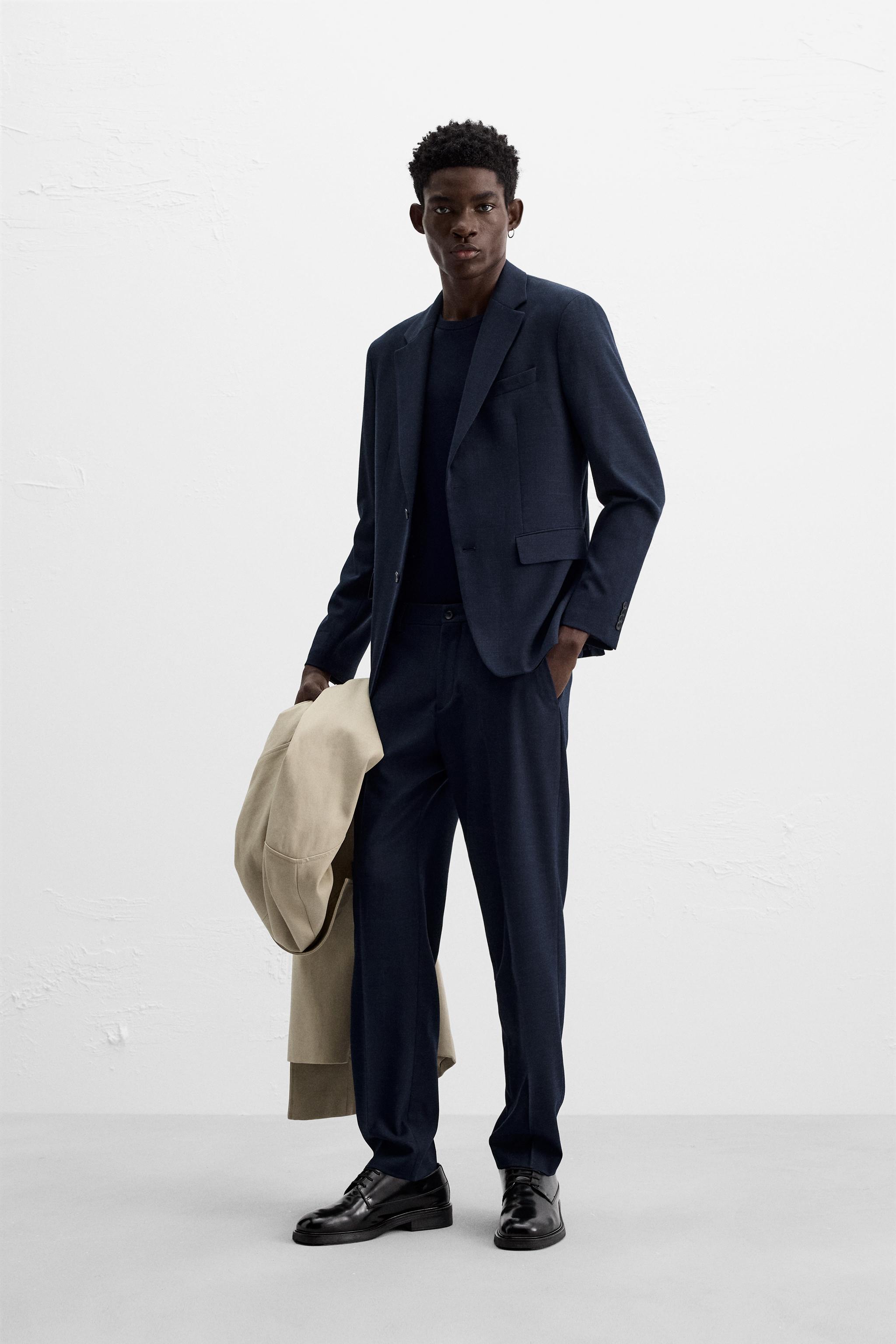 美品】ZARA ザラ 引っこ抜こ パンツ ビジネススーツ ノーカラー