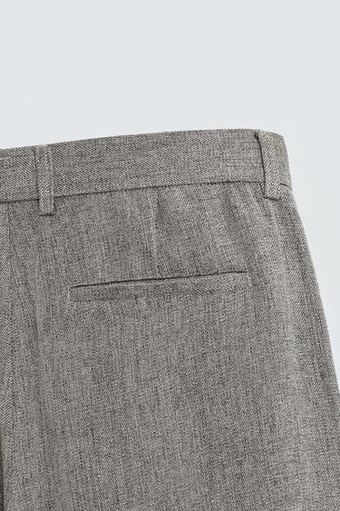 TEXTURED FLARE FIT TROUSERS - Grey / Beige by Zara - Image 10