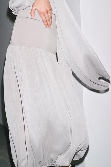 BALLOON MIDI SKIRT - Pearl grey by Zara