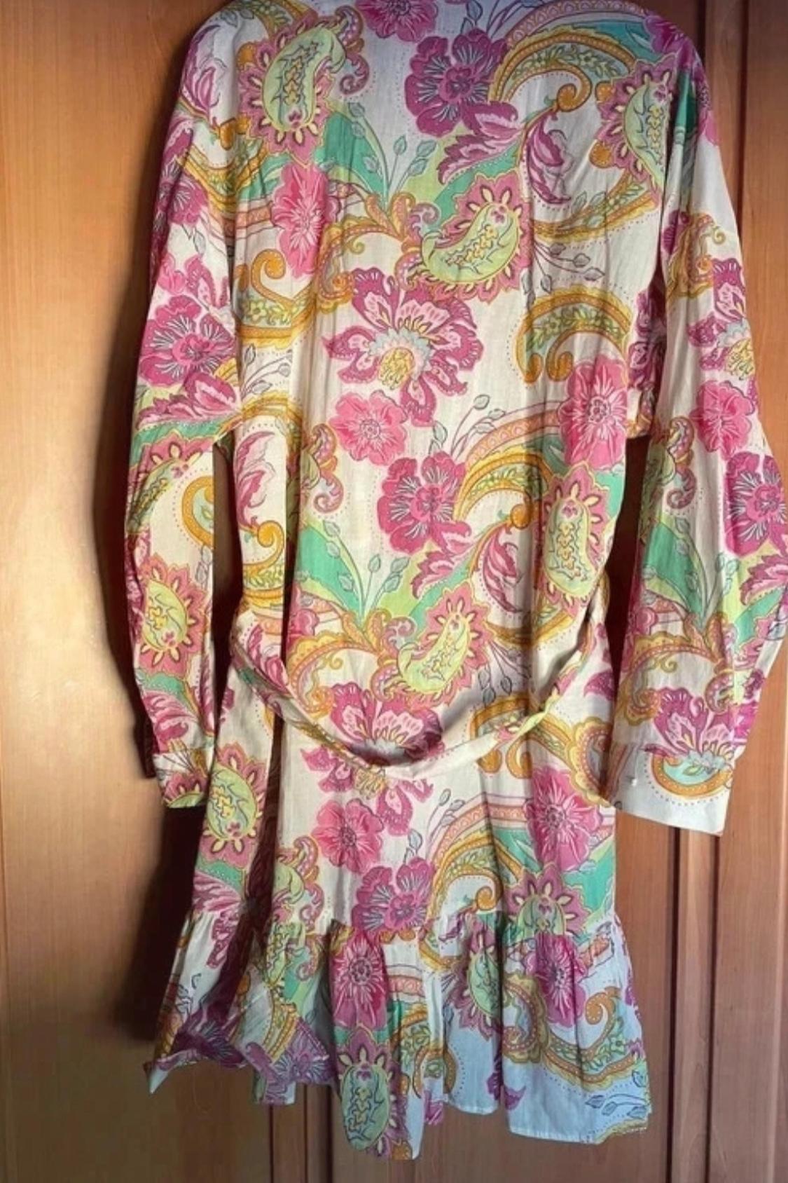 PRINTED DRESS WITH BELT - Image 3