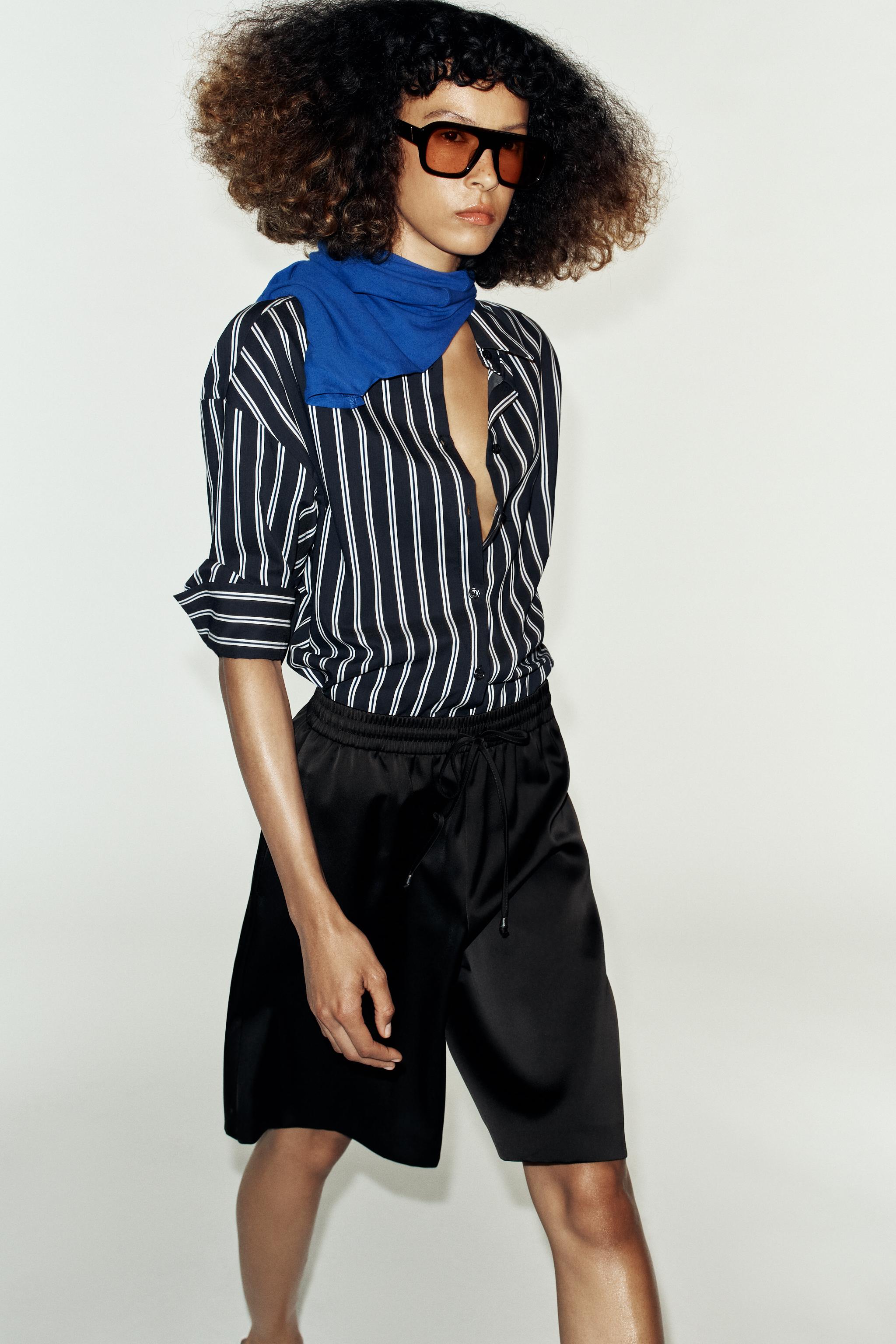 Женские шорты Zara LONG SATIN BERMUDA SHORTS — фото 5