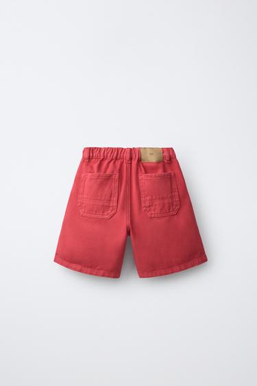 BAGGY BERMUDA SHORTS - Red by Zara