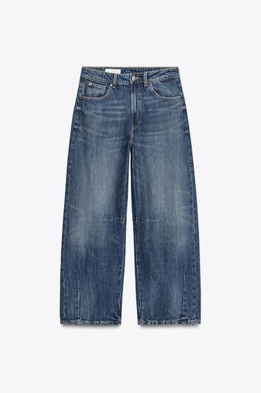 TRF BAGGY BALLOON MID-WAIST JEANS - Navy blue by Zara