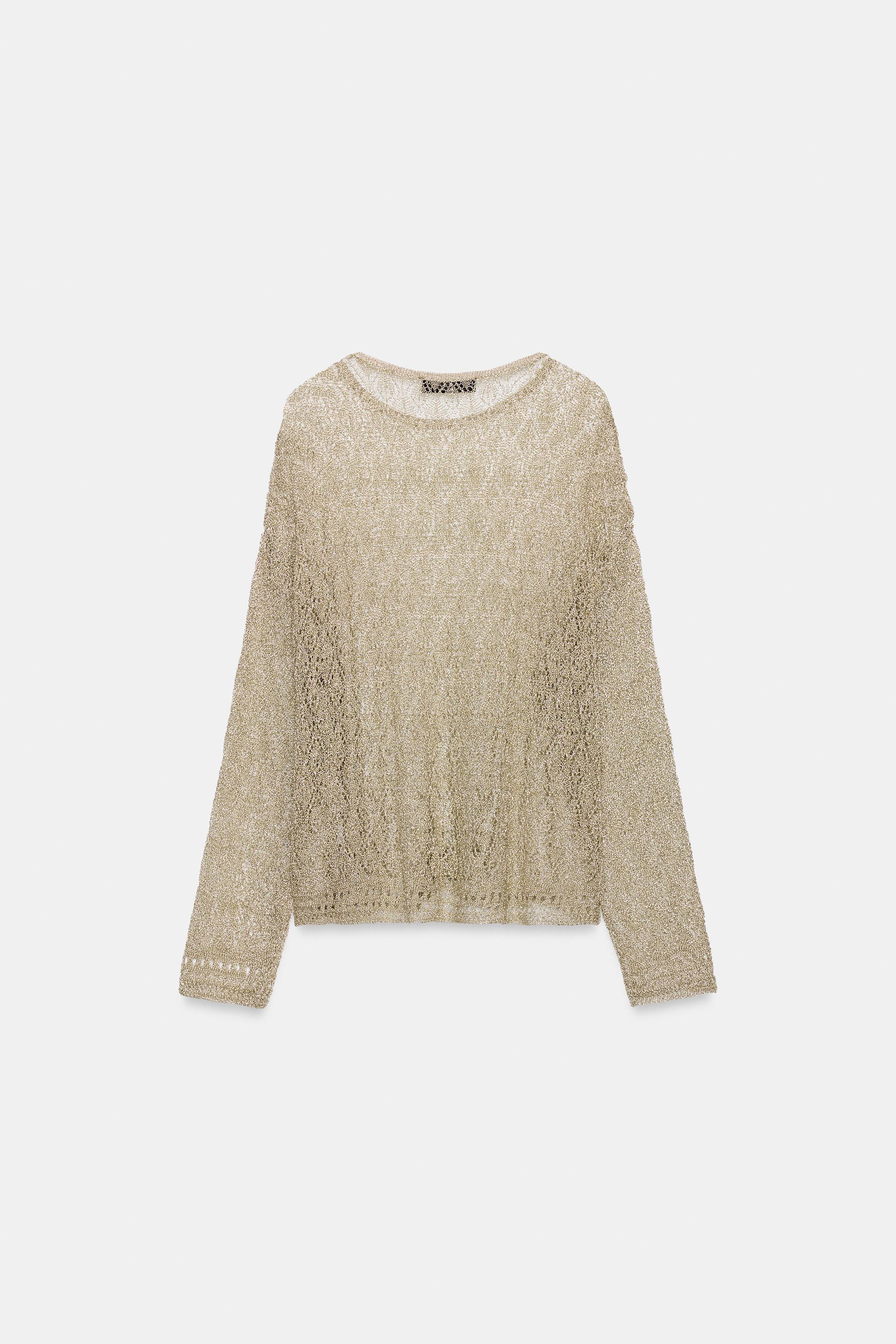 PULL EN MAILLE POINTELLE À FIL MÉTALLISÉ