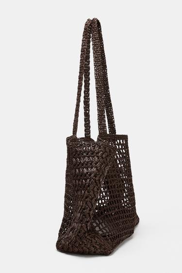 SAC MAXI SHOPPER TRESSÉ - Marron de Zara - Image 3