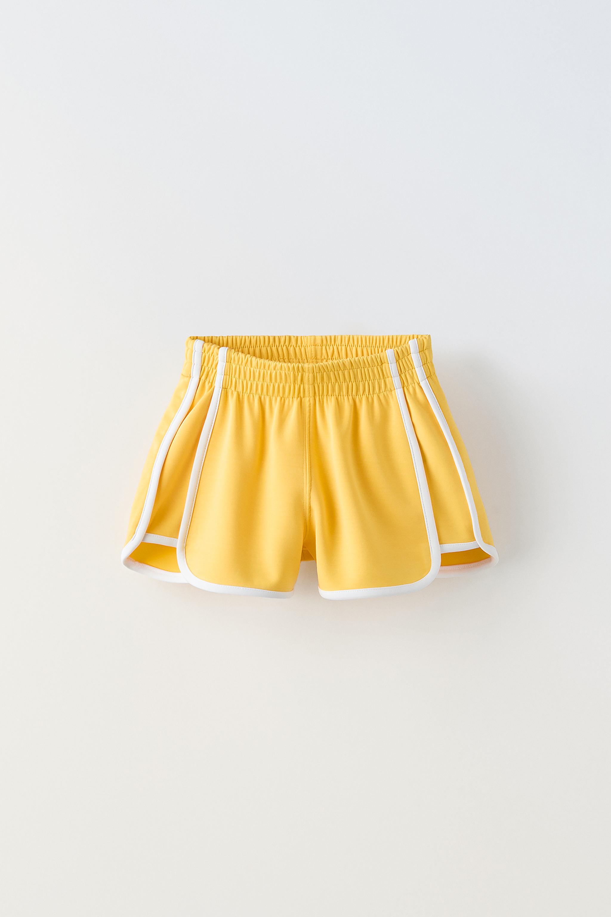 HTF Zara Knit Shorts Sz 8 buy yellow black and white