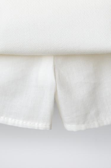JUPE À PLIS PLATS AVEC TULLE AU BAS - Blanc cassé de Zara - Image 3