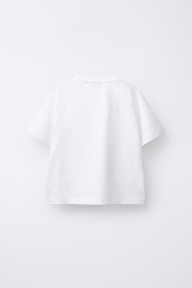 T-SHIRT À MANCHES RAGLAN IMPRIMÉ - Blanc de Zara - Image 1