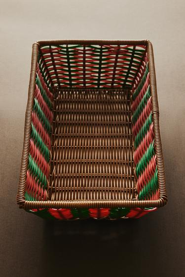 VIANOČNÝ KOŠÍK S FAREBNÝMI STRANAMI - Červená zn. Zara