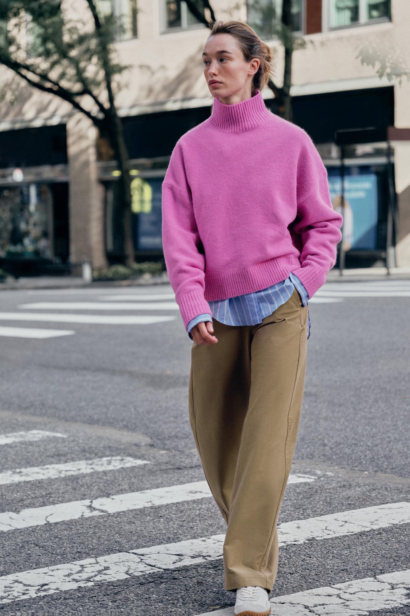 Женский свитер Zara Soft Knit, цвет: Розовый — фото 2