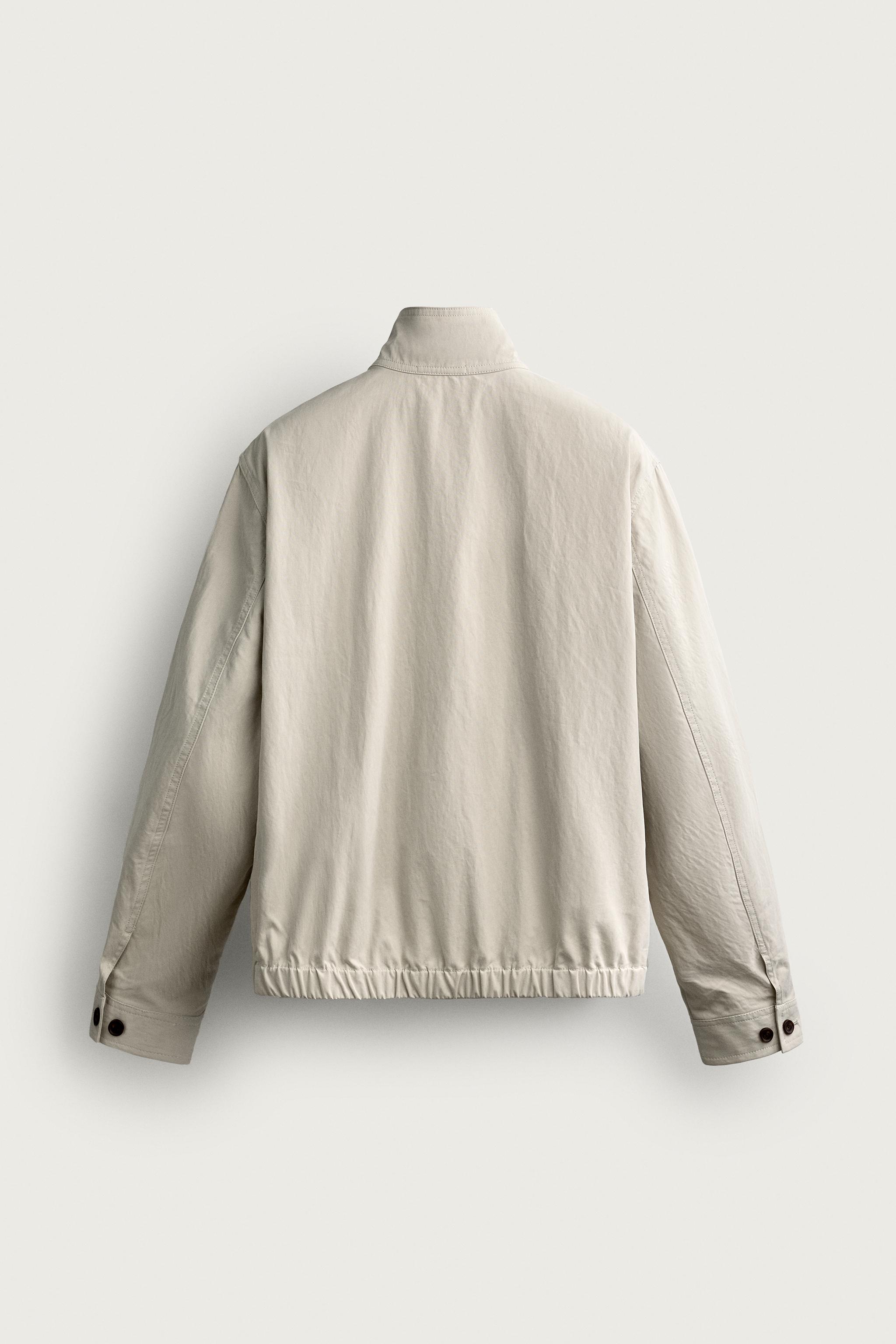 WASHED-EFFECT REGULAR FIT JACKET — Stone (alternate view)