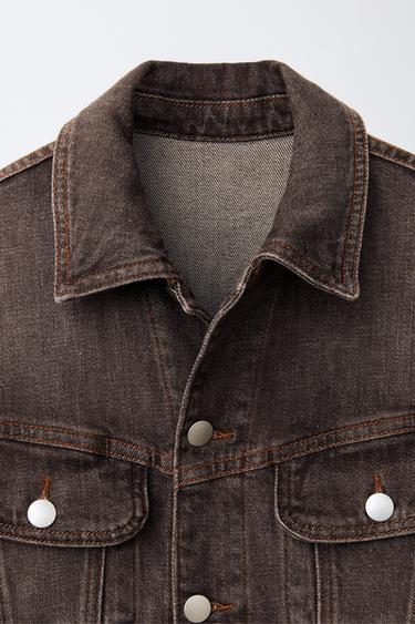 VESTE EN JEAN EFFET DÉLAVÉ - Marron de Zara - Image 2