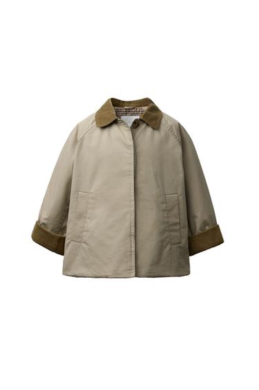 TRENCH CUELLO PANA - Beige de Zara