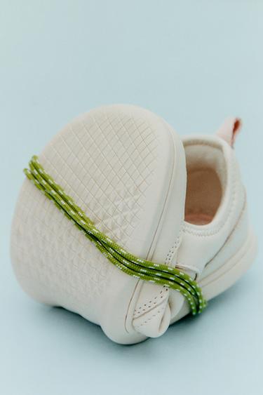 Zara BAREFOOT LEATHER SNEAKERS - White