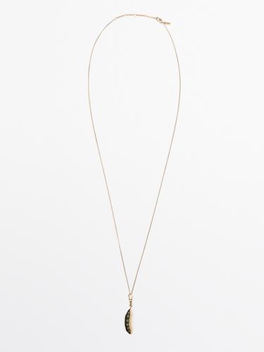 Zara Chain necklace with pod pendant - Golden - Image 0