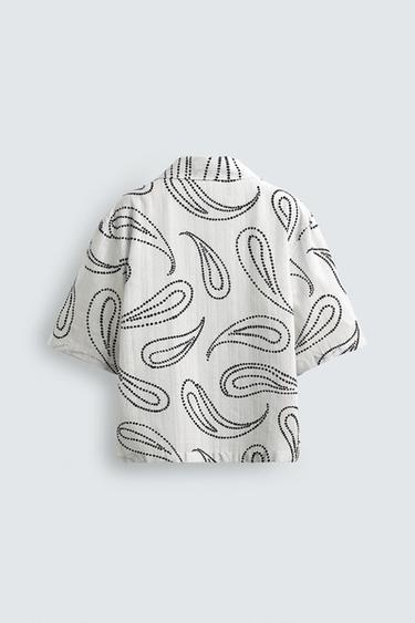 PAISLEY PRINT JACQUARD SHIRT - White by Zara - Image 8
