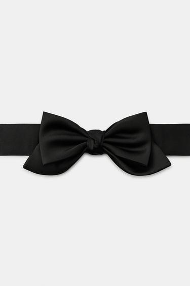 SATIN BOW TIE - Black by Zara
