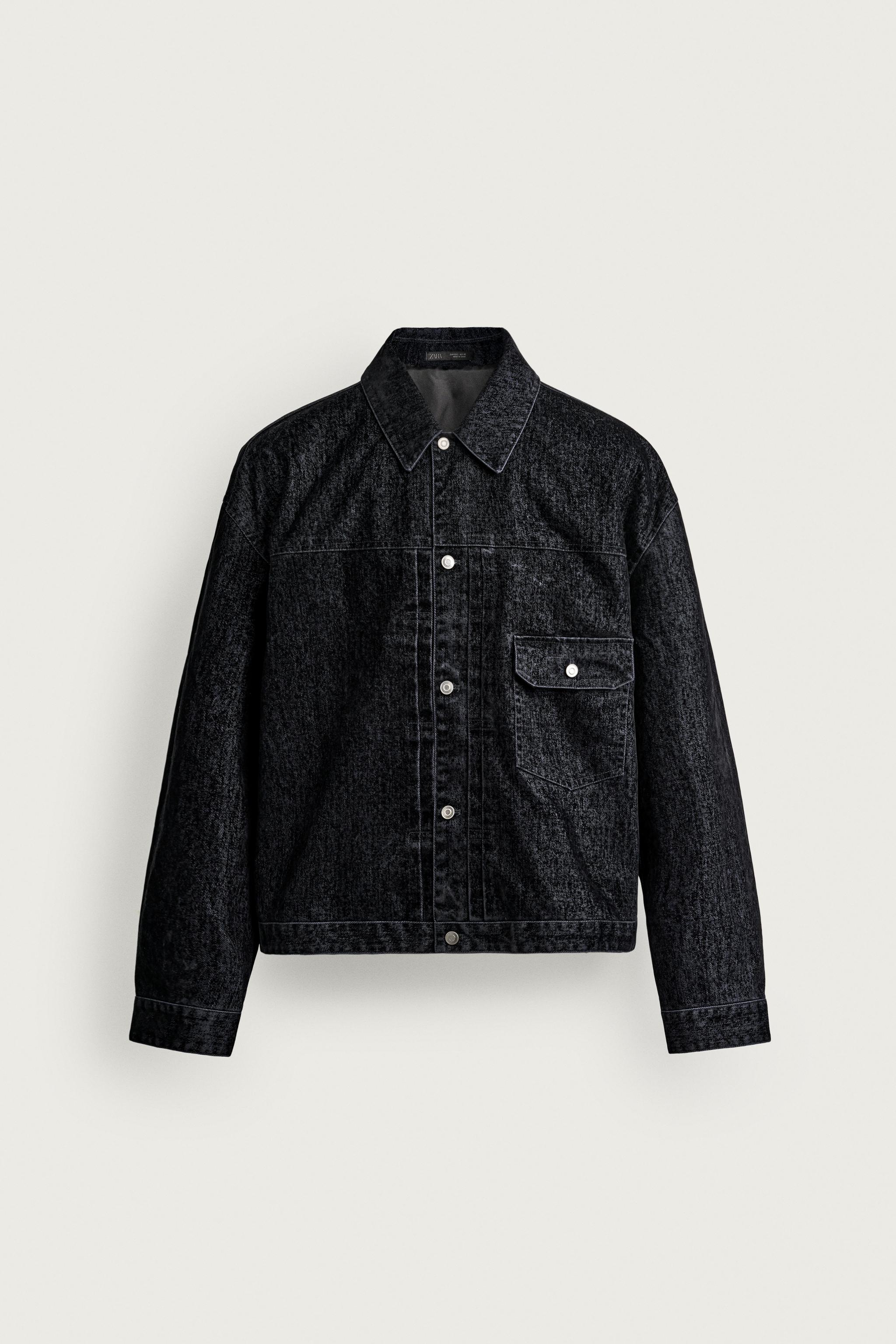 フロック加工クロップド丈ジャケット - ブルー/インディゴ | ZARA
