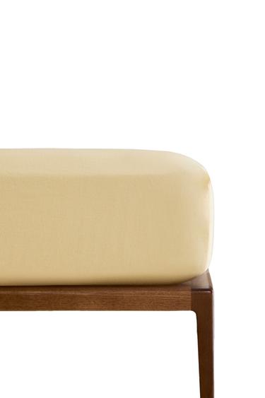 Zara FADED LINEN FITTED SHEET (140 GSM) - Yellow