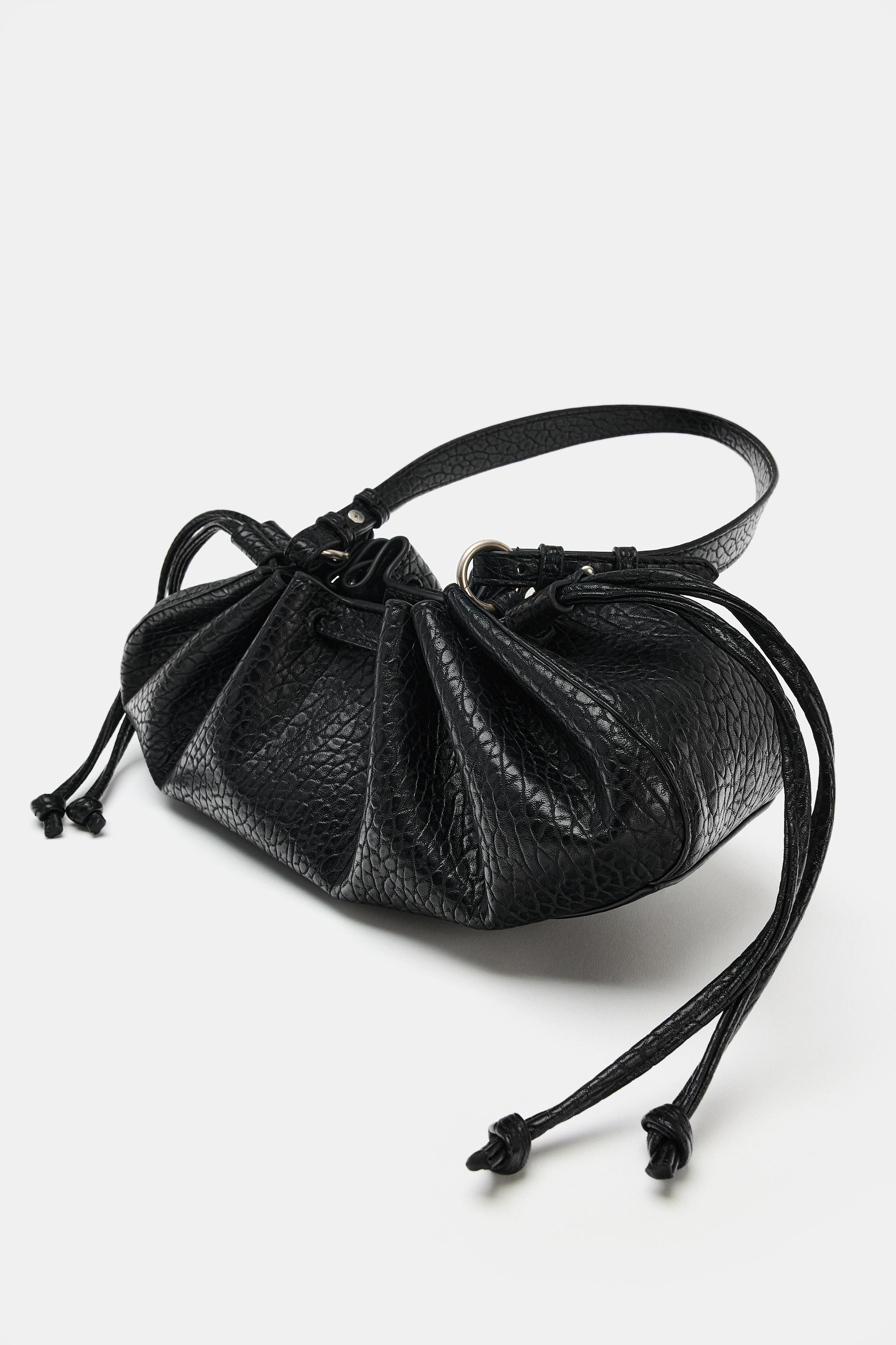 RUCHED ELONGATED SHOULDER BAG