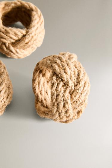 LOT PORTE-SERVIETTES JUTE (LOT DE 4) - Beige clair de Zara - Image 1