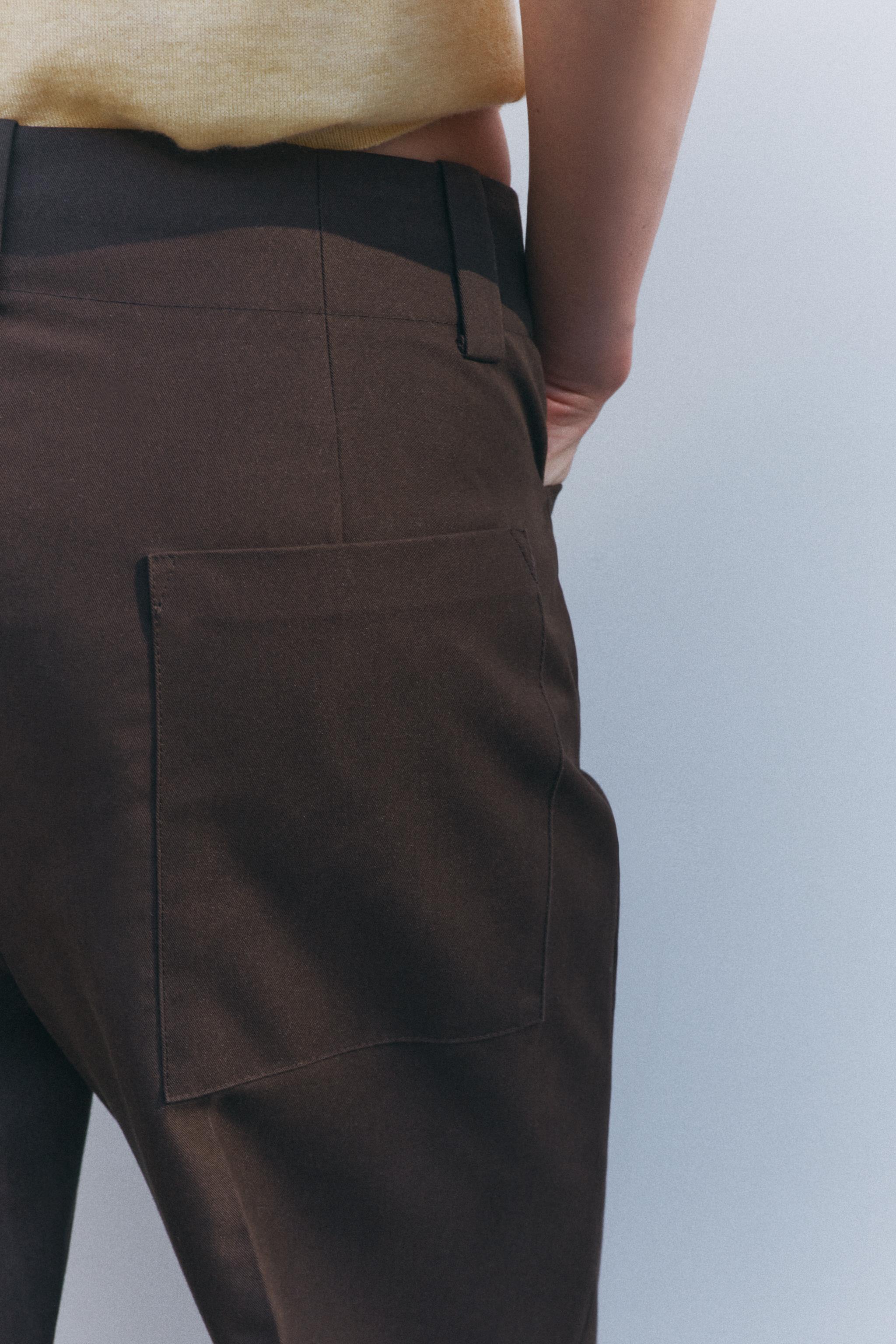 ZW COLLECTION STRAIGHT CHINO PANTS - Dark brown | ZARA ZW COLLECTION STRAIGHT CHINO PANTS - Dark brown | ZARA