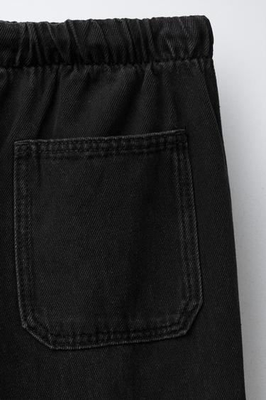 JEAN LARGE À CORDONS - Noir de Zara - Image 3
