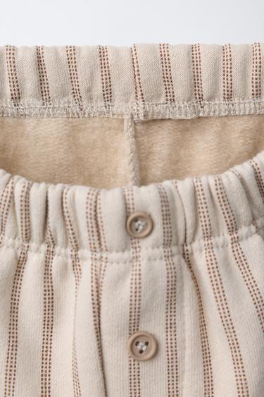 PANTALON BAGGY RAYURES - Beige de Zara - Image 2