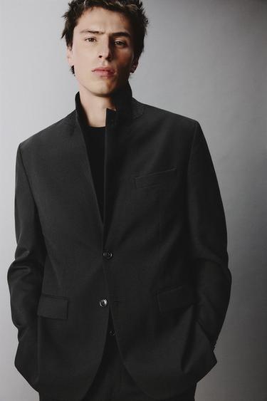 VESTE DE COSTUME AVEC LAINE - Noir de Zara - Image 4