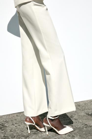 FLARE TROUSERS - Ecru by Zara - Image 3