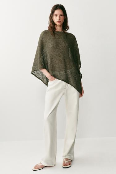 كاب غير متناسق بخيوط مُمعدنة - كاكي الخاص بـ Zara - صورة 0
