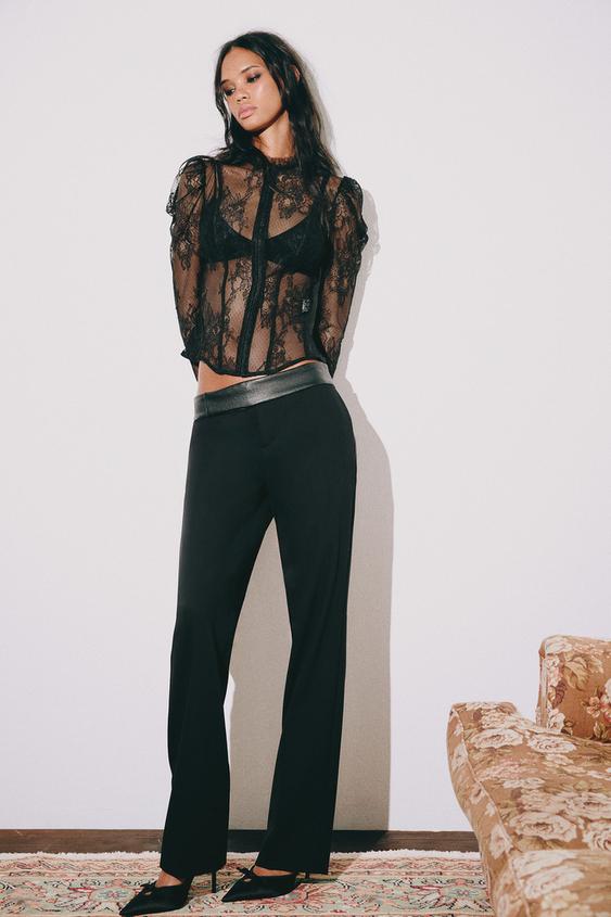 TOP STYLE CORSET EN DENTELLE - Noir de Zara - Image 0