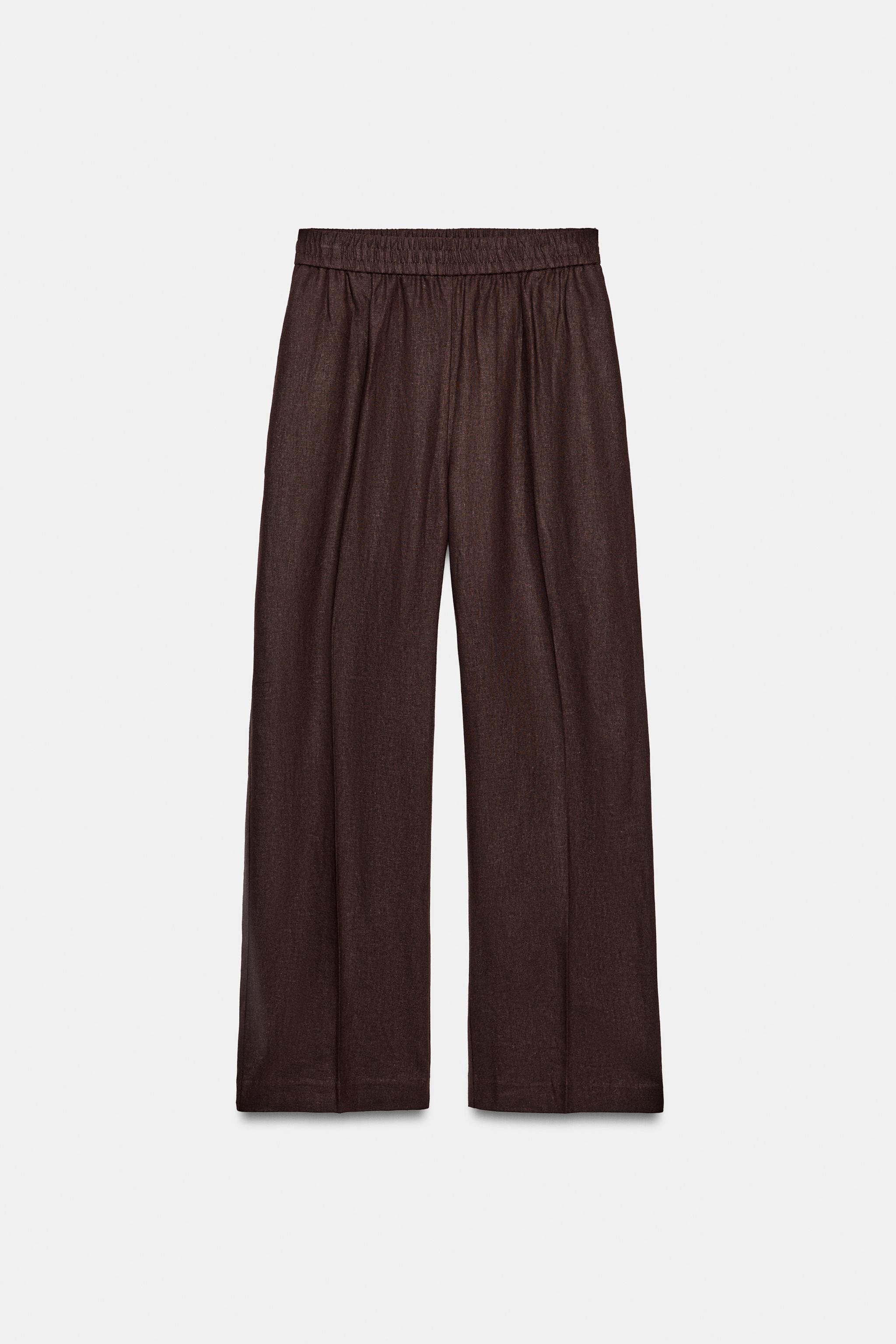KETEN KARIŞIMLI DÜZ PAÇA PANTOLON - Görsel 6