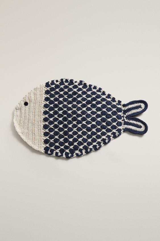 QUILTED FISH PLACEMAT - أزرق الخاص بـ Zara - صورة 0