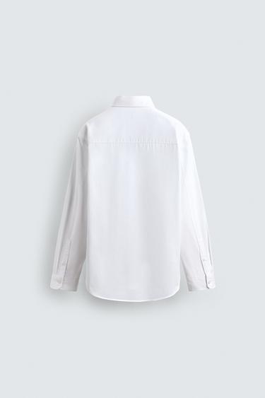 REGULAR FIT TEXTURED SHIRT - White by Zara - Image 7