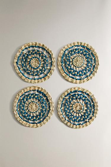 SET SOTTOBICCHIERI IN ERBA MARINA (SET DA 4) - Blu di Zara - Immagine 0