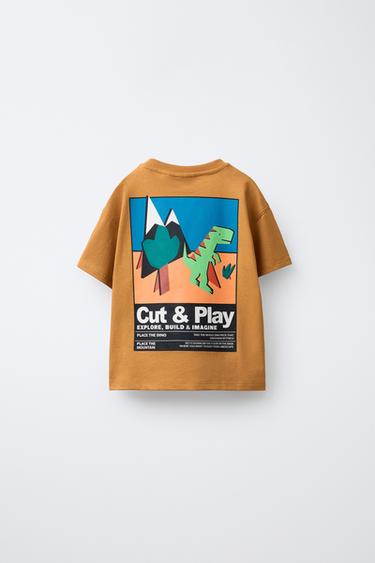 T-SHIRT À IMPRIMÉ DINOSAURES - Caramel de Zara - Image 1