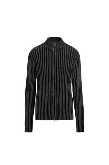 TEXTURED RIBBED JACKET - Black by Zara
