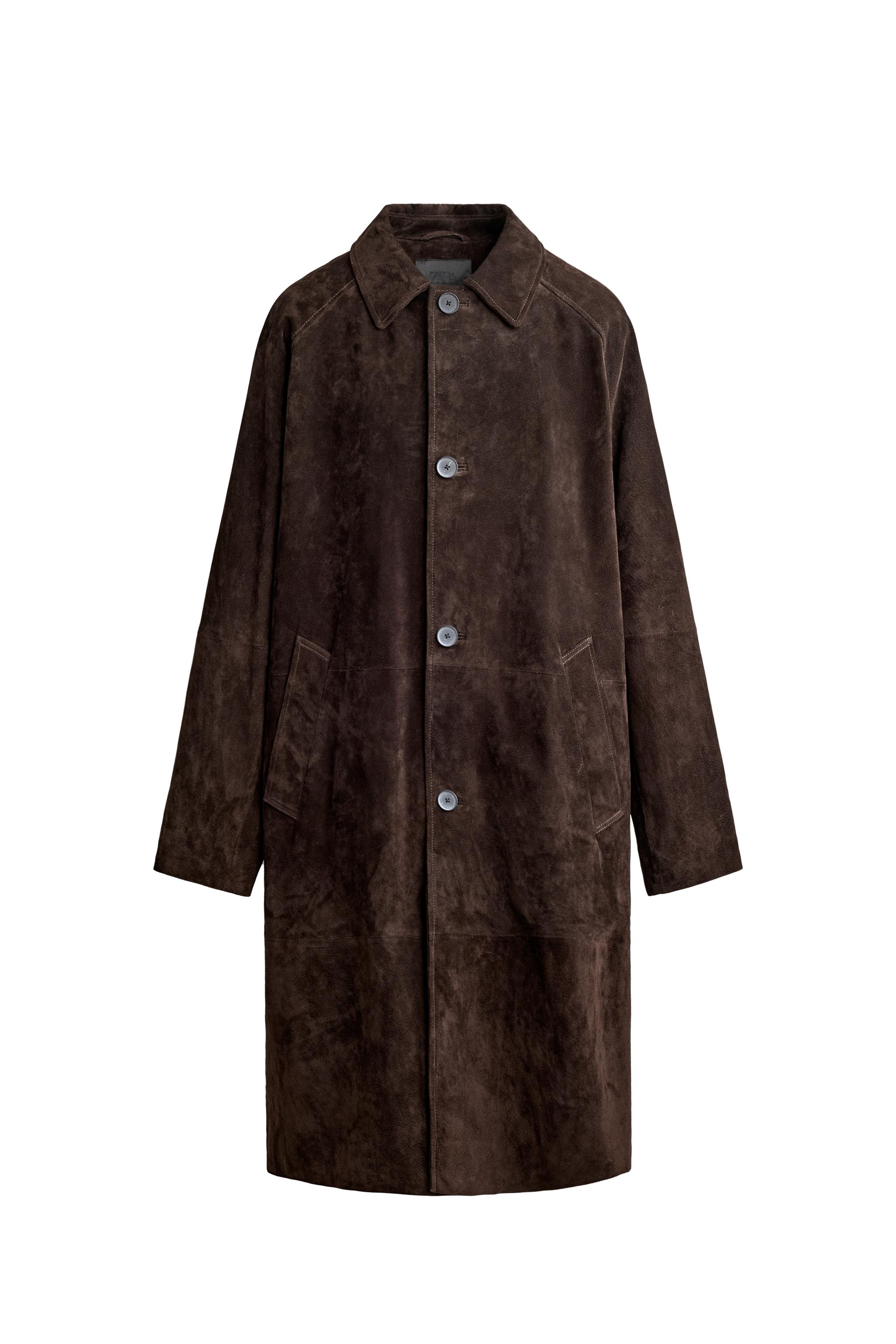 ABRIGO RELAXED FIT PIEL SERRAJE