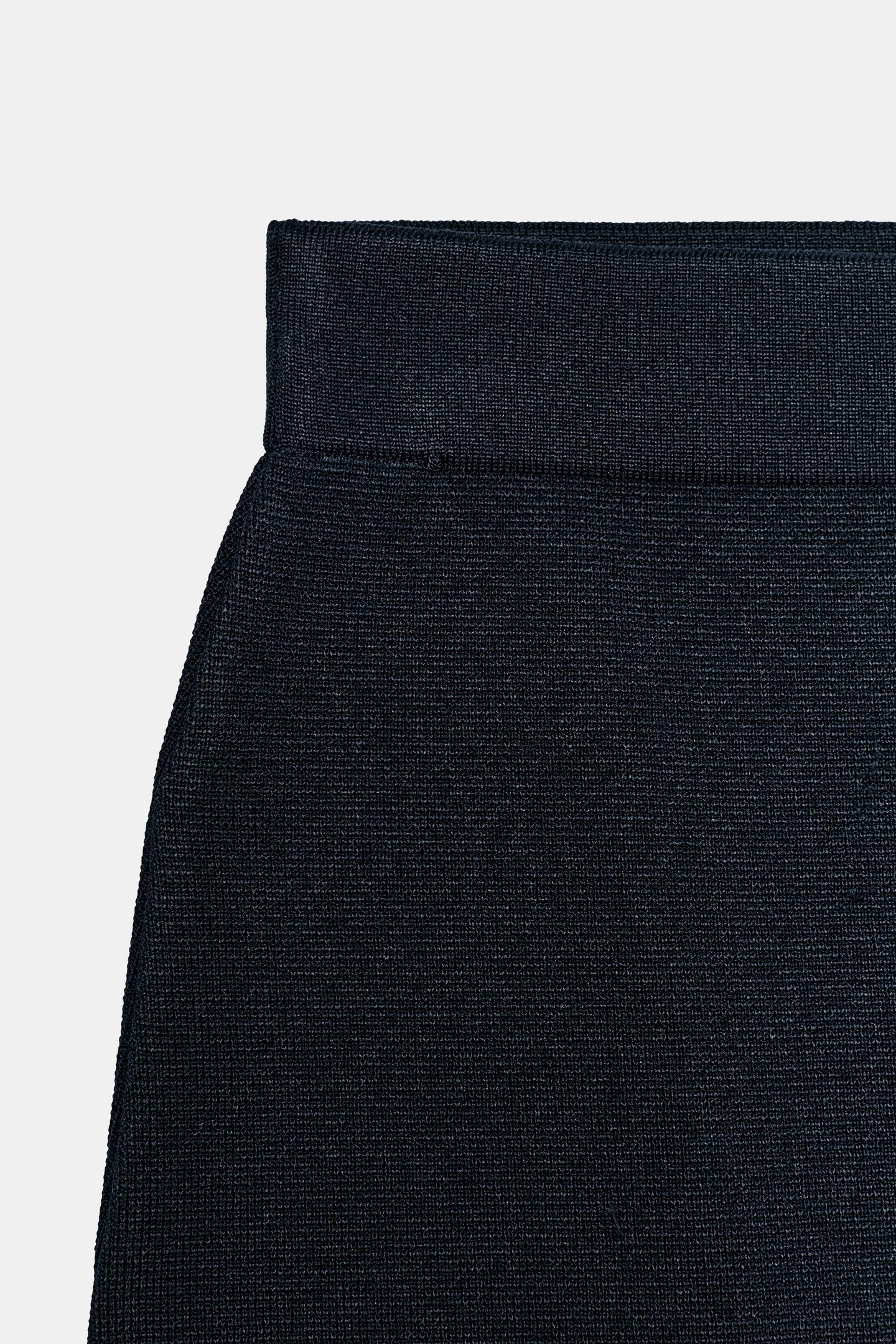 Женская юбка Zara Scalloped Knit Mini, цвет: Тёмно-синий — фото 10