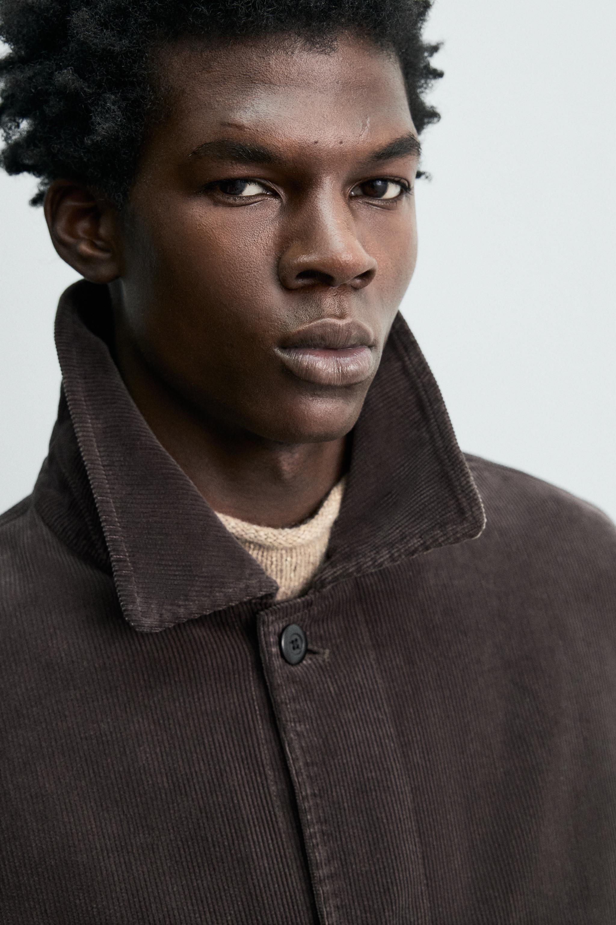 ポケット付きコーデュロイジャケット - ダークブラウン | ZARA Japan
