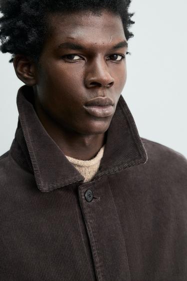VESTE EN VELOURS CÔTELÉ À POCHES - Marron foncé de Zara - Image 5