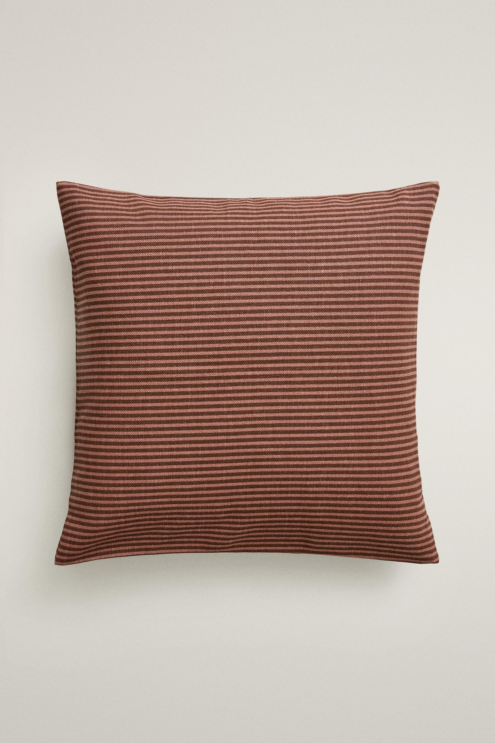HOUSSE DE COUSSIN COTON RAYÉE