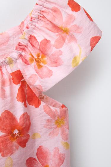 TOP IMPRIMÉ FLEURS - Rose de Zara - Image 3