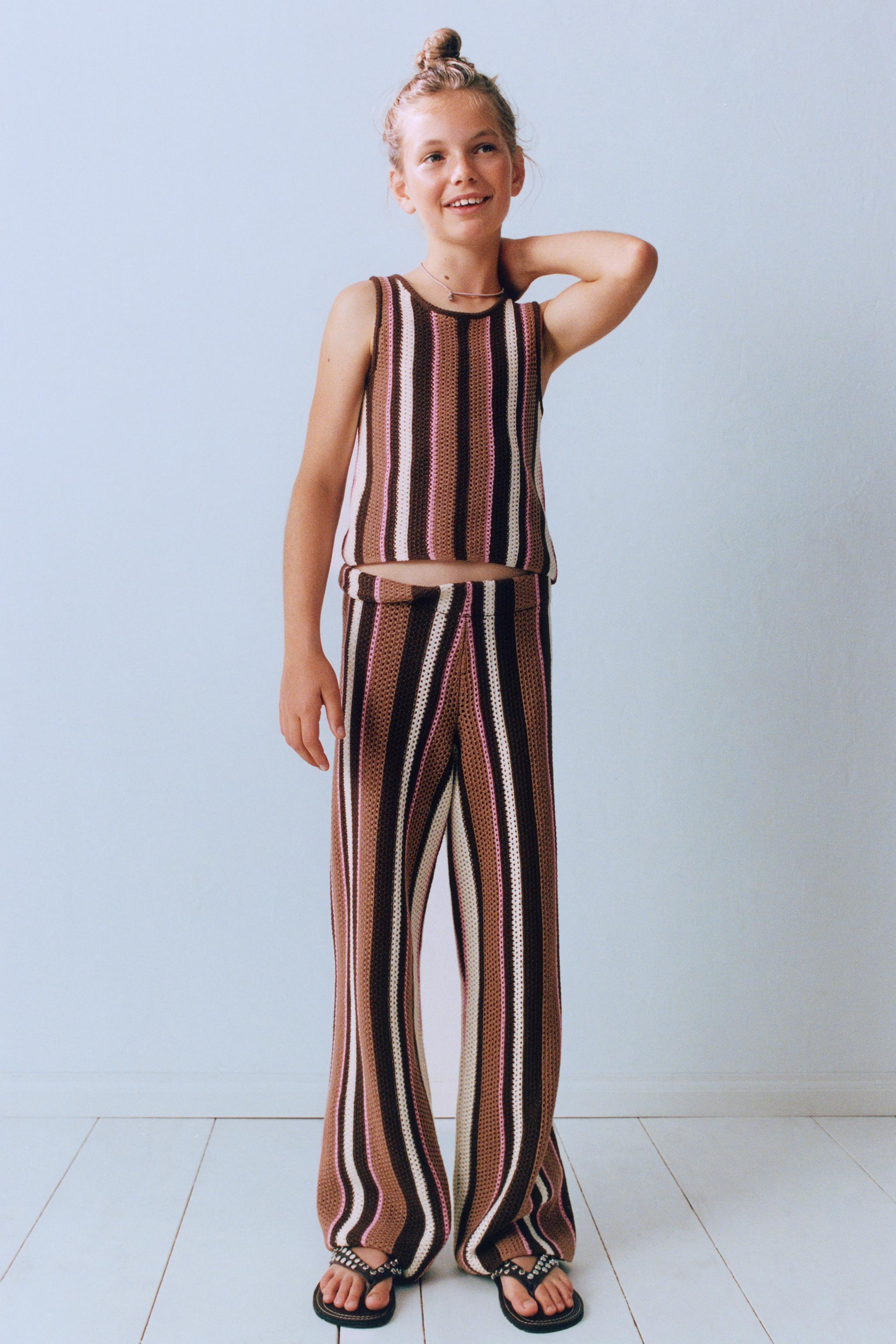 STRIPED KNIT TOP — Khaki